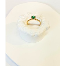 Δαχτυλίδι Χρυσό Γυναικείο 18K Ροζέτα με πολύτιμη πέτρα σμαράγδι και διαμάντια (RI537)